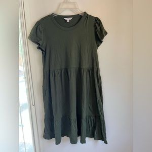Time and Tru, Army Green Dress, XS 0-2, Never Worn, NWT, cap sleeves. Midi Lose